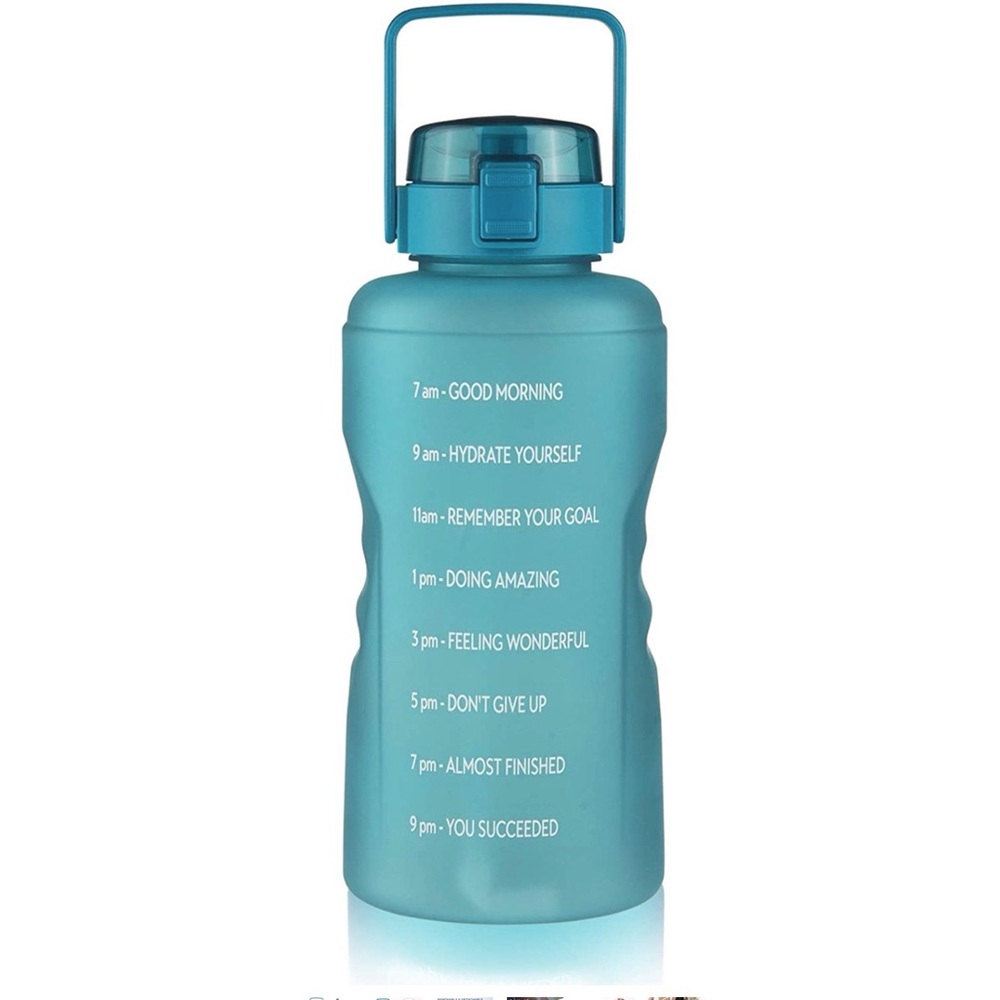 Blue gallon water bottle